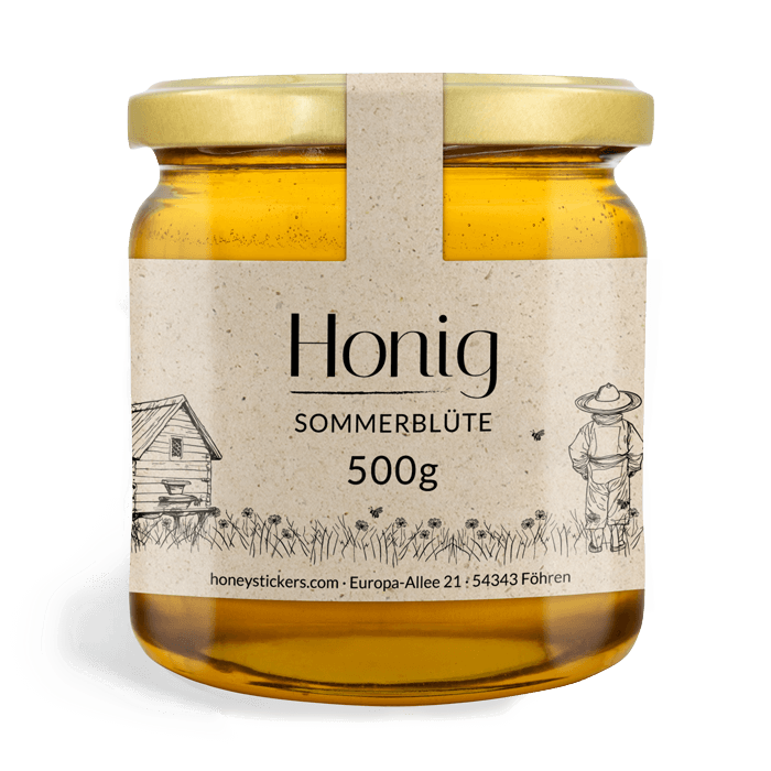 Honig Gewhrverschlussetikett 500g Idyllische Ida honeystickers Honig Gewhrverschlussetikett 500g Idyllische Ida honeystickers