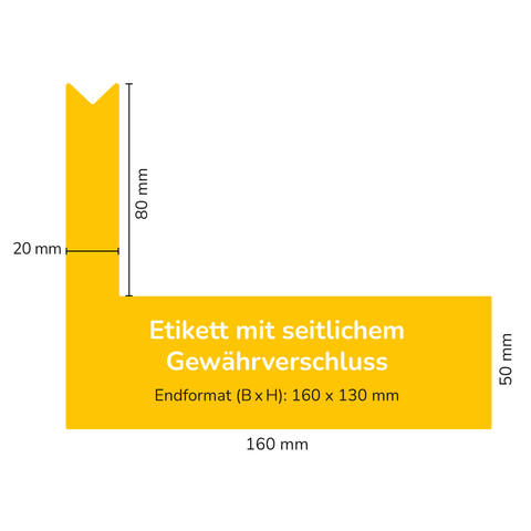 Leere Lola – Etikett mit seitlichem Siegel Fahne 500g (Twist-Off)