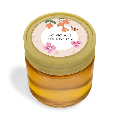 Florale Fiona – Honigetikett Deckeletikett 250g (Kunststoffdeckel)