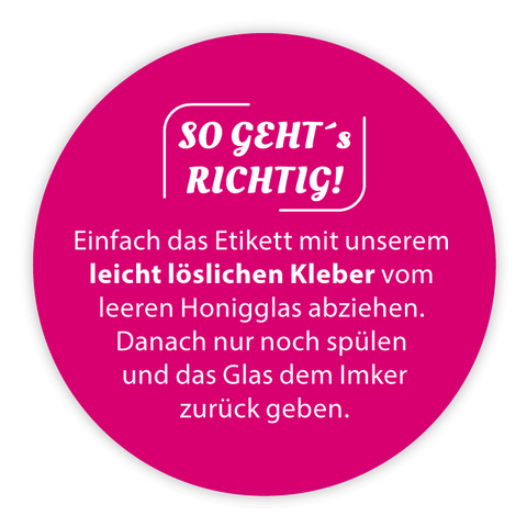 Runder Sticker 35x35mm - So geht´s richtig
