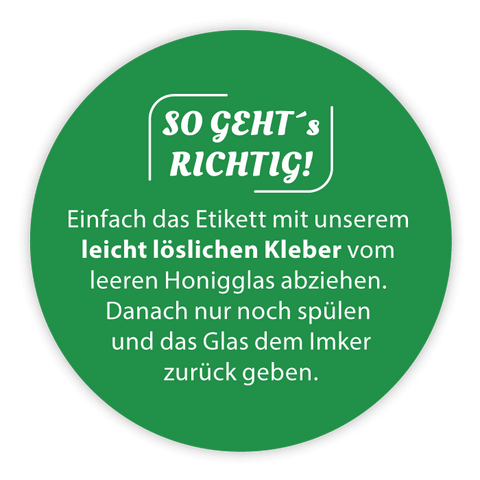 Runder Sticker 35x35mm - So geht´s richtig