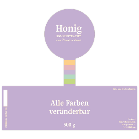 Kunterbunte Karla - Etikett mit Gewährverschluss 500g (Kunststoffdeckel)