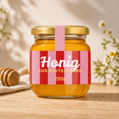 Strahlende Steffi – Honigetikett Deckeletikett 500g (Kunststoffdeckel)