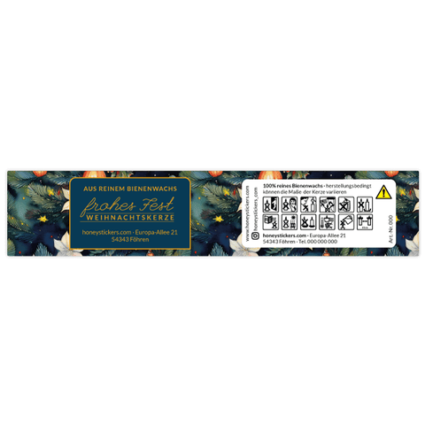 Leuchtende Leonie – Banderolenetikett 145x30mm für Stumpenkerzen Ø45mm