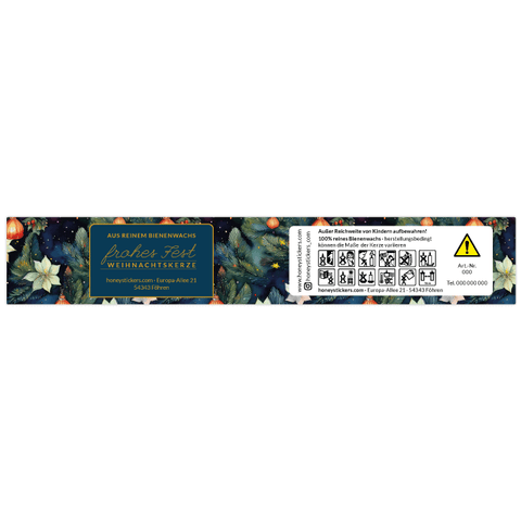 Leuchtende Leonie – Banderolenetikett 205x35mm für Stumpenkerzen Ø60mm