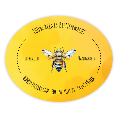 Sonnige Sophia – Ovaler Aufkleber 50x40mm für Kerzen im 250g-Glas