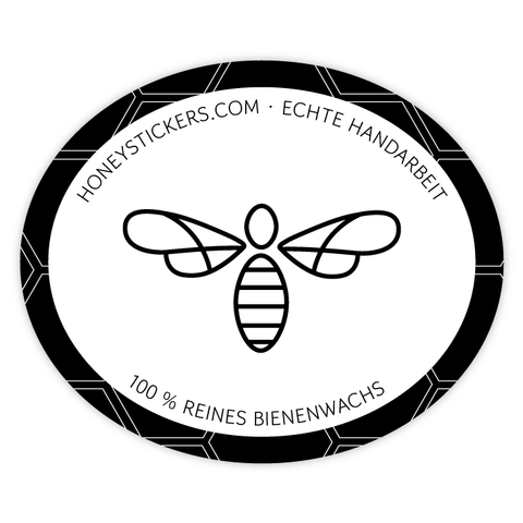 Moderner Marlo – Ovaler Aufkleber 60x50mm für Kerzen im 375g-Glas