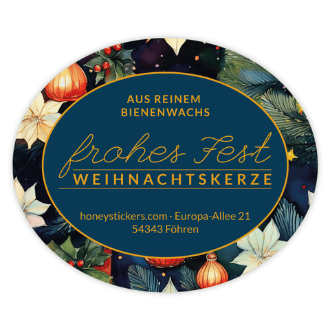Leuchtende Leonie – Ovaler Aufkleber 60x50mm für Kerzen im 375g-Glas