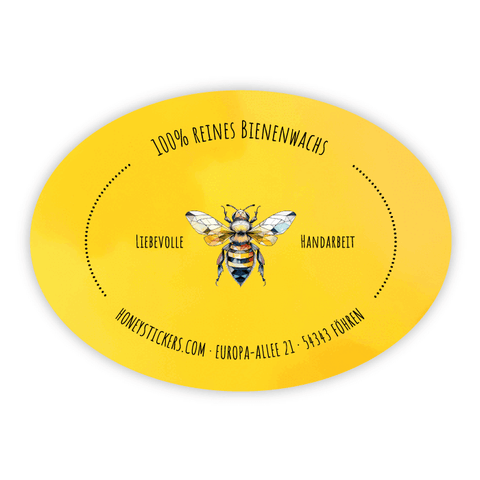 Sonnige Sophia – Ovaler Aufkleber 35x25mm für Stumpenkerzen Ø45mm