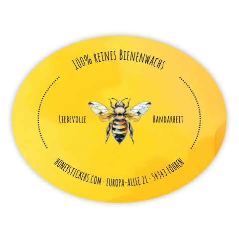Sonnige Sophia – Ovaler Aufkleber 45x35mm für Stumpenkerzen Ø60mm