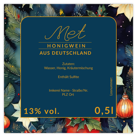 Leuchtende Leonie – Quadratisches Flaschenetikett 80x80mm für 500ml Met