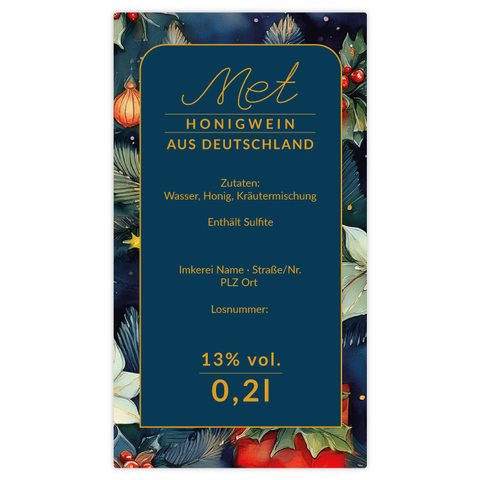 Leuchtende Leonie – Rechteckiges Flaschenetikett 50x90mm für 200ml Met