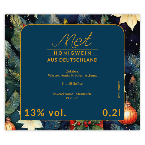 Leuchtende Leonie – Rechteckiges Flaschenetikett 70x60mm für 200ml Met
