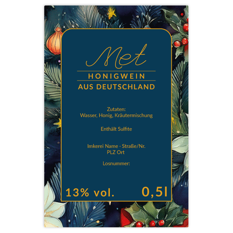 Leuchtende Leonie – Rechteckiges Flaschenetikett 65x100mm für 500ml Met