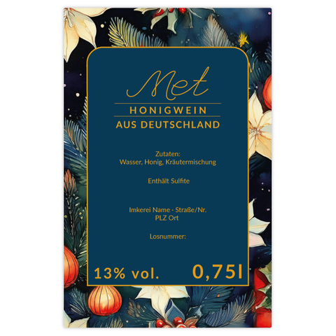Leuchtende Leonie – Rechteckiges Flaschenetikett 65x100mm für 750ml Met