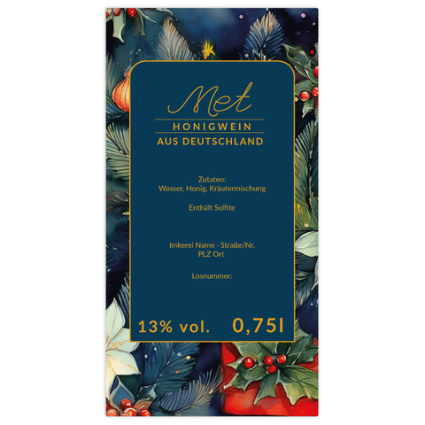 Leuchtende Leonie – Rechteckiges Flaschenetikett 65x125mm für 750ml Met