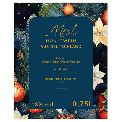 Leuchtende Leonie – Rechteckiges Flaschenetikett 80x100mm für 750ml Met