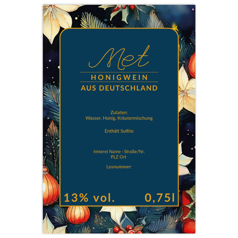 Leuchtende Leonie – Rechteckiges Flaschenetikett 80x120mm für 750ml Met