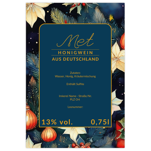 Leuchtende Leonie – Rechteckiges Flaschenetikett 85x125mm für 750ml Met