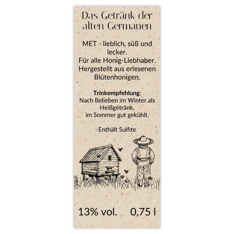 Idyllische Ida – Rechteckiges Rückenetikett 35x90mm für 200ml Met