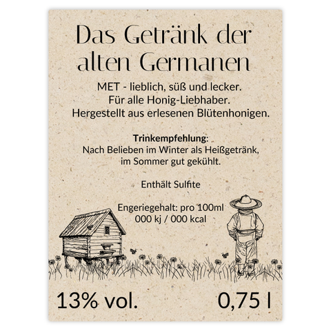 Idyllische Ida – Rechteckiges Rückenetikett 60x80mm für 500ml Met