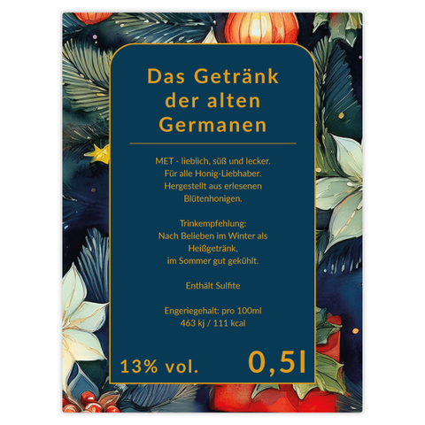 Leuchtende Leonie – Rechteckiges Rückenetikett 60x80mm für 500ml Met