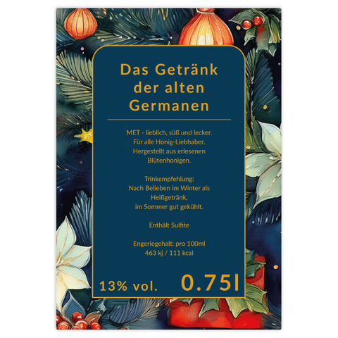 Leuchtende Leonie – Rechteckiges Rückenetikett 70x100mm für 750ml Met