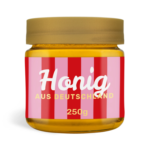 Strahlende Steffi – Rechteckiges Honigetikett 250g (Kunststoffdeckel)