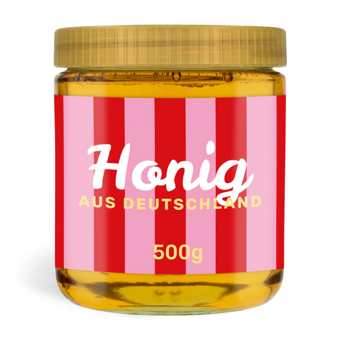 Strahlende Steffi – Rechteckiges Honigetikett 500g (Kunststoffdeckel)