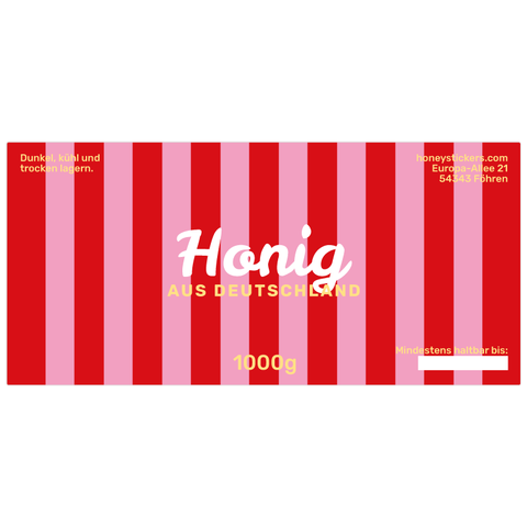 Strahlende Steffi – Rechteckiges Honigetikett 1000g (Twist-Off)