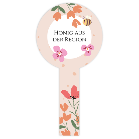 Florale Fiona – Honigetikett  Siegeletikett mit Frischesiegel 250g (Kunststoffdeckel)