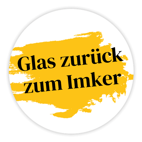 Runder Sticker 35x35mm - Glas zurück zum Imker | Fleck