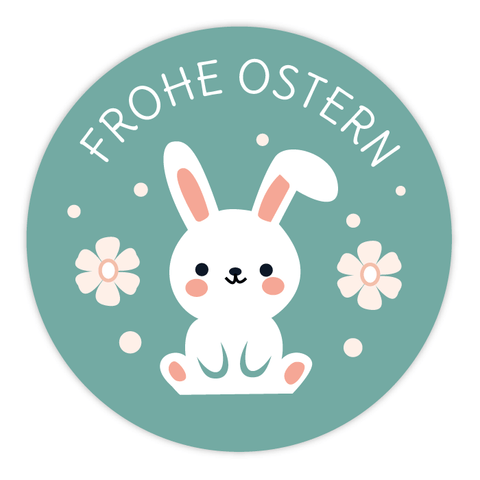 Runder Sticker 40x40mm - Frohe Ostern Hase