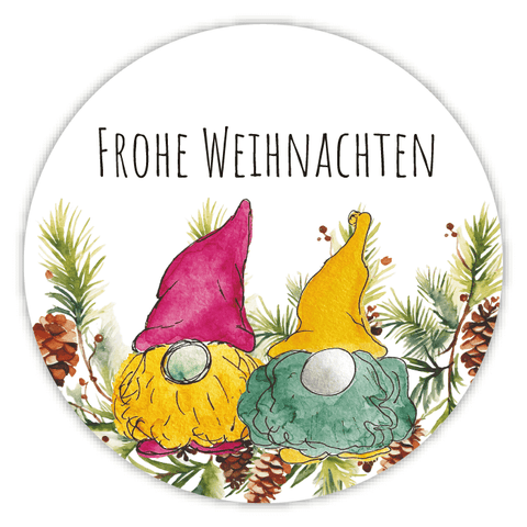 Runder Sticker 50x50mm - Weihnachten Wichtel
