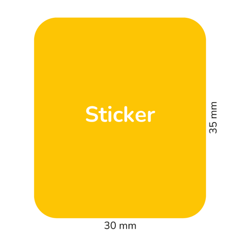 Rechteckiger Sticker 30x35mm - Verzehrhinweis