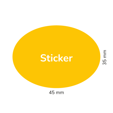 Ovaler Sticker 45x35mm - Blanko