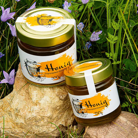 500g Sticker Honig rechteckiges Etikett 500g – Klecksige Katja – honeystickers