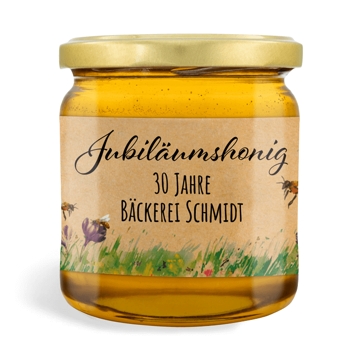 Honig rechteckiges Etikett 500g – Jubelnde Jule – honeystickers