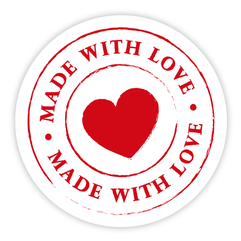 Made with Love - Rot 30x30 mm