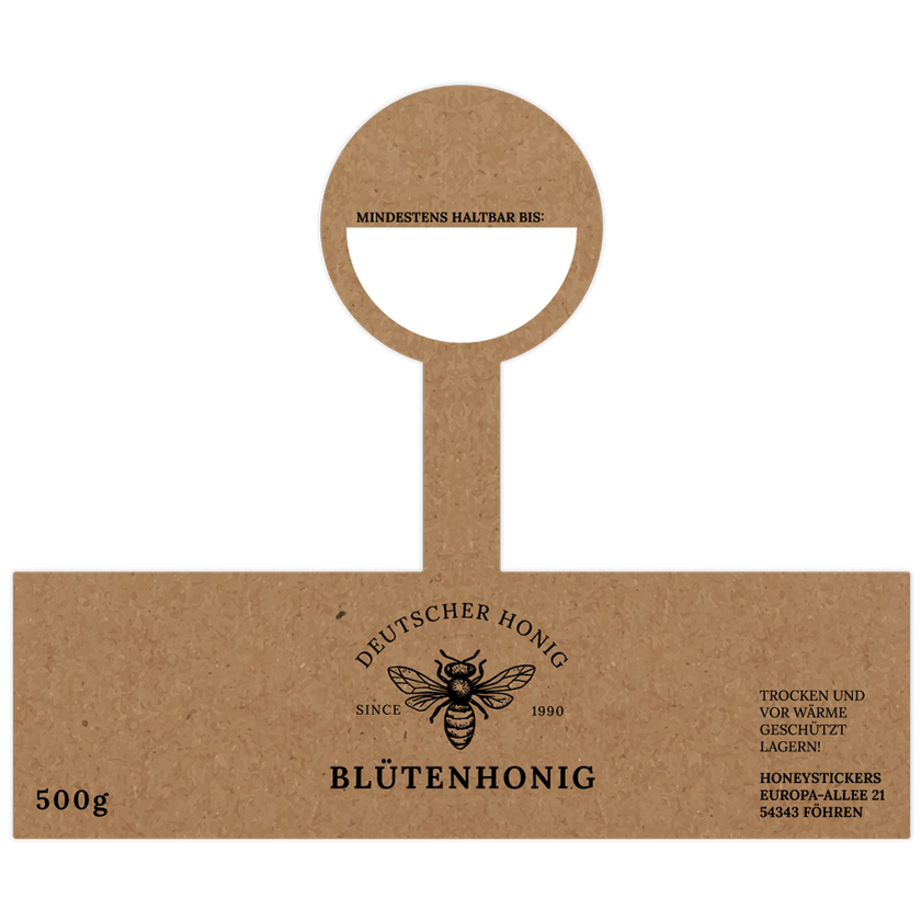 6ct/St) 2x100 ApiSina Honigetiketten f. 500g Neutral-Gläser o.Gr-Angabe, Imkerei
