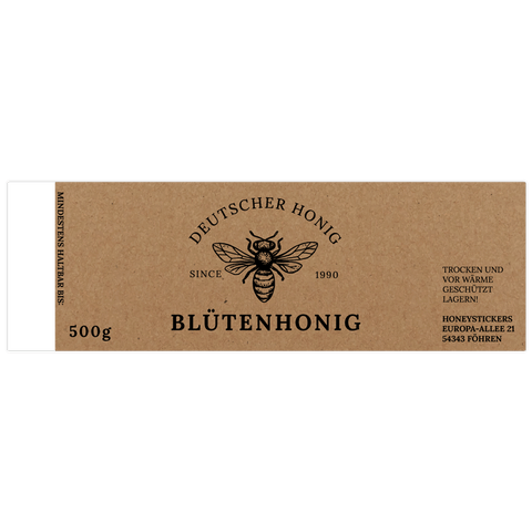 Natürliche Nadja – Rechteckiges Etikett 500g (Kunststoffdeckel)